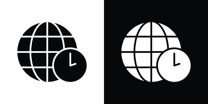Time zones icon for banner designs
