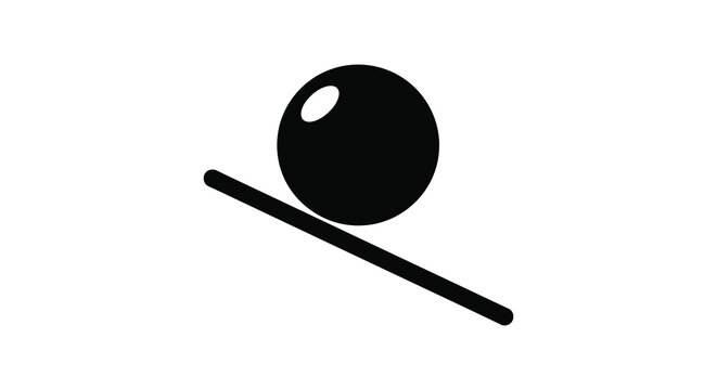 Sphere and rod silhouette on a white background