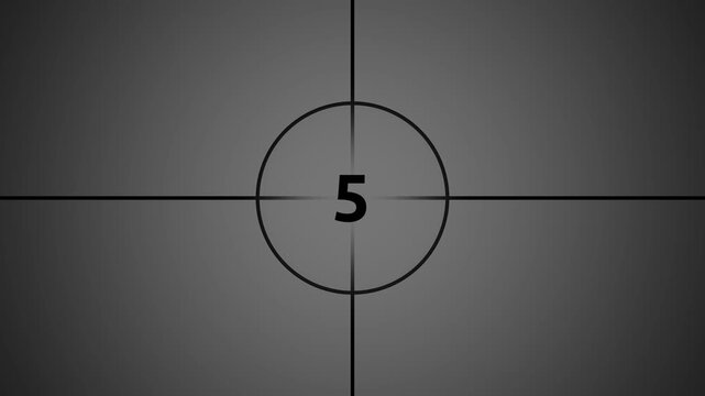 Countdown old film 10 seconds. Countdown movie from 10 to 0 number. 4k footage video animation. 10 seconds realistic vintage old movie countdown intro animation.