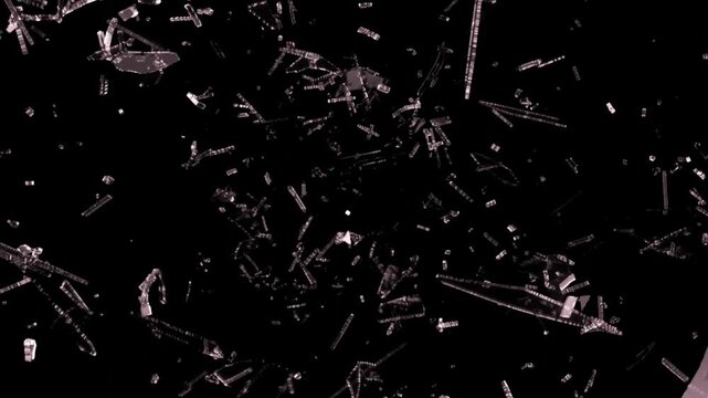 Exploding Glass Shards Burst Animation on Black Background for Cinematic VFX Overlay