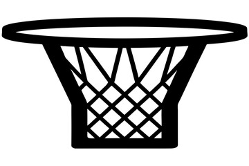 Minimal Basketball Hoop Silhouette Icon – Basketball Net and Rim Black Vector Illustration © Silhouette Studio