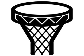 Minimal Basketball Hoop Silhouette Icon – Basketball Net and Rim Black Vector Illustration © Silhouette Studio