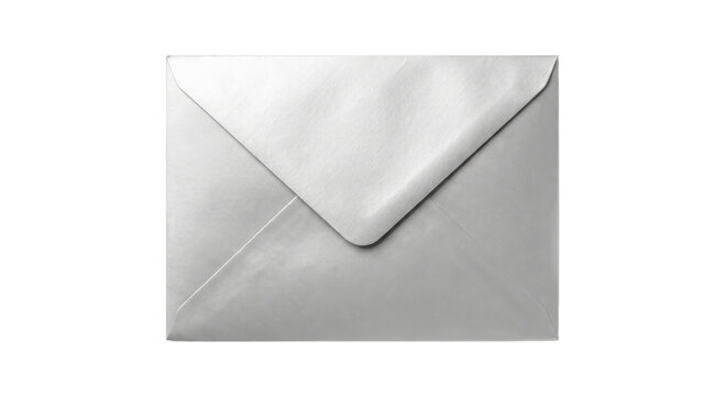 Elegant silver envelope with a textured flap, perfect for invitations and special mail