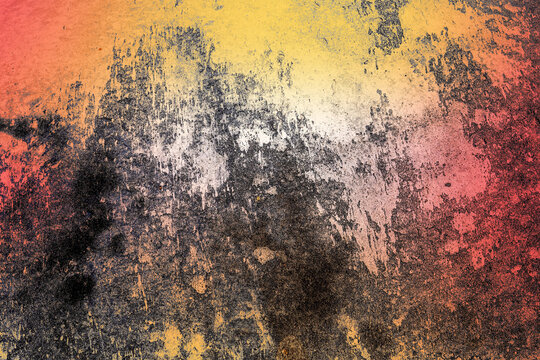 Textured surface with peeling blue paint