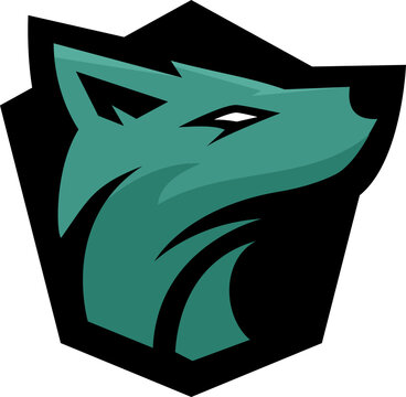 Green Modern Wolf Head Character Illustartion, Esport Gaming Mascot Logo