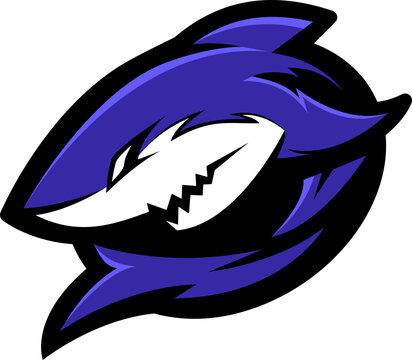 Blue Modern Shark Gaming Logo Mascot