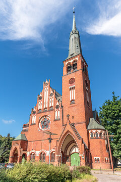 View at the Church of Saint Wojciech in the streets of Szczecin - Poland