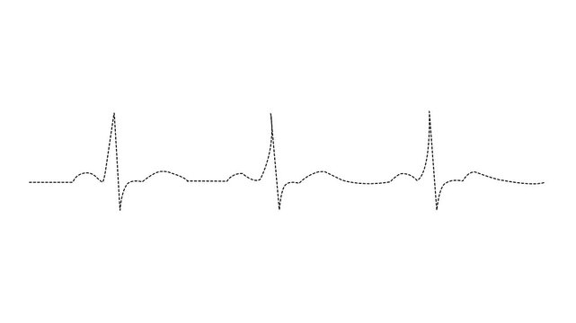 Minimalist EKG Heartbeat Pulse Line Animation Medical Heart Rate Monitor Motion Graphic White Background