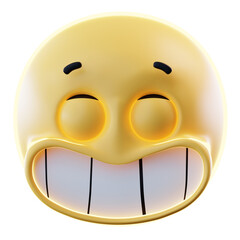 3D Illustration Beaming Face Emoji
