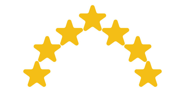 Seven stars icon Vector. Five stars customer product rating review flat icon for apps and websites. 11:11