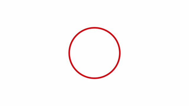 animated minimal circular outline reveal animation with flash effect on transparent background in 4K animation with alpha channel minimal circule animation