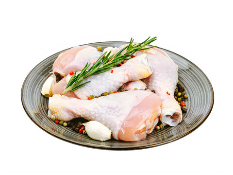 Fresh Chicken Thighs With Herbs And Spices Ready Cooking transparent background