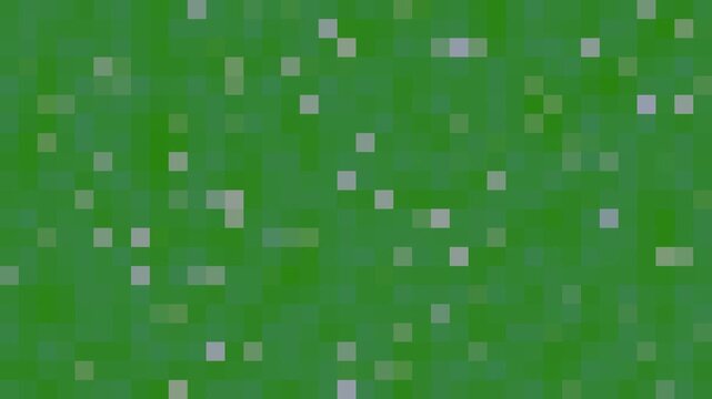 Modern green pixel mosaic background featuring geometric square blocks and a subtle digital texture. Perfect for technology, gaming, data visualization, user interface, motion graphics, and web design