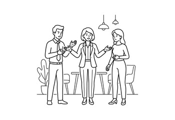 Obraz premium Office Conflict Mediation Vector Illustration