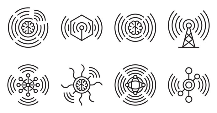 Swirling vortex shape with crescent moons and radiating lines cosmic abstract.