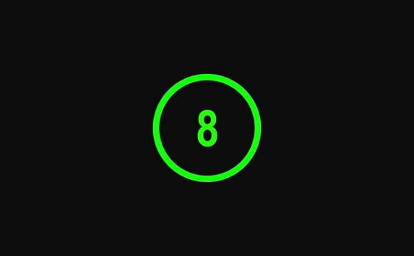 Minimalist circular countdown timer with number 5 animation for digital interface and loading  with attractive circle animation