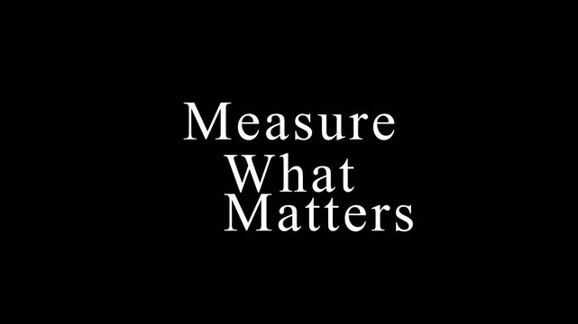Measure What Matters Text Animation in 4K animation with alpha channel on transparent background text animation video