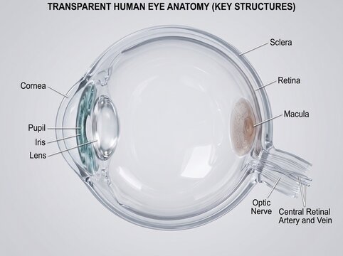 Human Eye Anatomy Illustration for Medical and Health Education