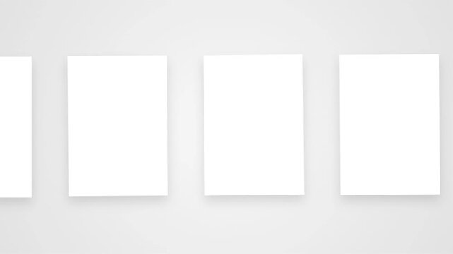 Branding Identity Blank Paper Mockups with Animated Shadows for Corporate Portfolio and Marketing Content 4k video