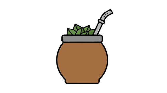 Mate gourd flat vector illustration cute cartoon icon design