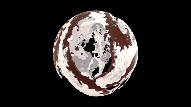 #Delicious Milk And Dark Chocolate Splash Forming A Ball Shape