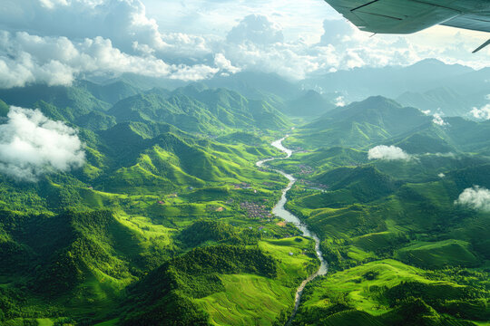 A Plane Piercing Clouds to Reveal Guizhou's Hidden Splendor