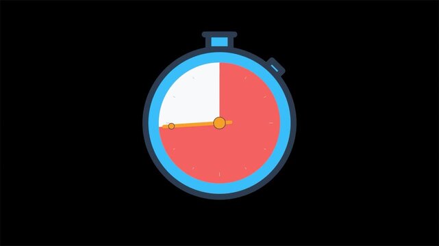 Stopwatch Timer Animation with Countdown Progress for Time Management 4k video