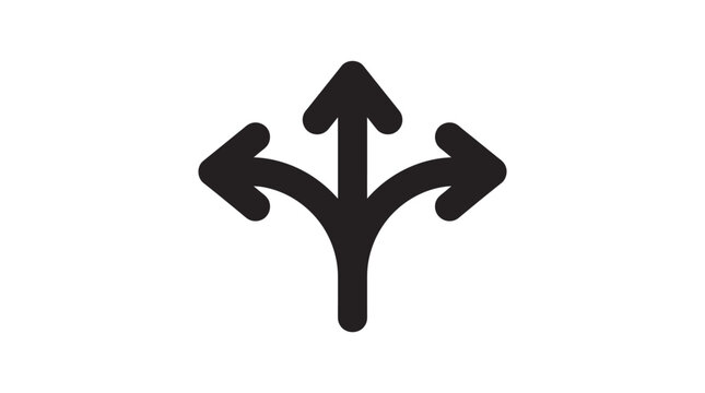 Three-Way Split Arrow Icon