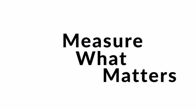 Measure What Matters Text Animation in 4K animation with alpha channel on transparent background text animation video