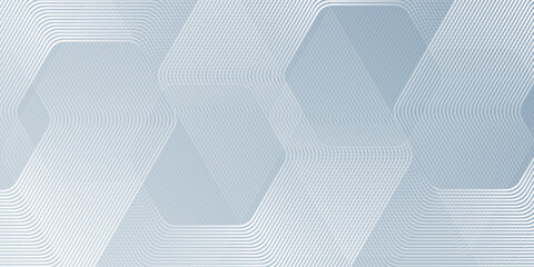 Fototapeta premium Modern hexagon lines on gray background. Geometric stripe line abstract simple modern design