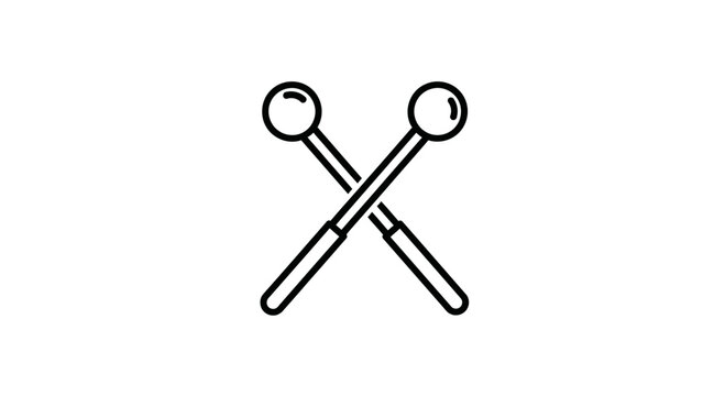 Crossed Mallets Icon for Percussion and Music