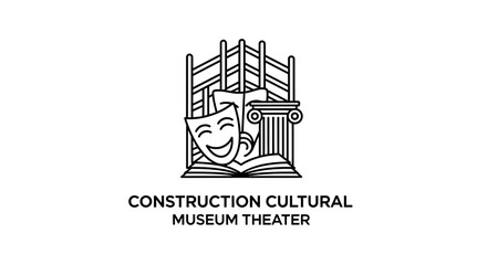 Fototapeta premium Cultural Construction Museum Theater Logo Icon