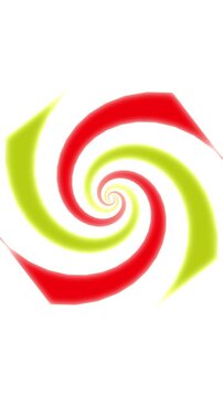 Animated Christmas peppermint candy swirl, festive rotating spiral motion graphic