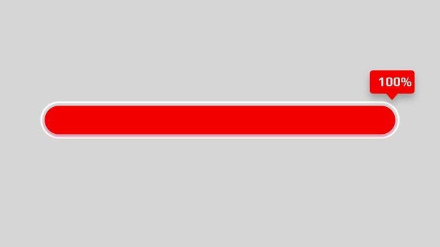 Horizontal loading bar with red progress please wait loading bar animation with progress status