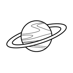 Fototapeta premium Uranus Outline Vector for Coloring Book, Black and White Space Line Art