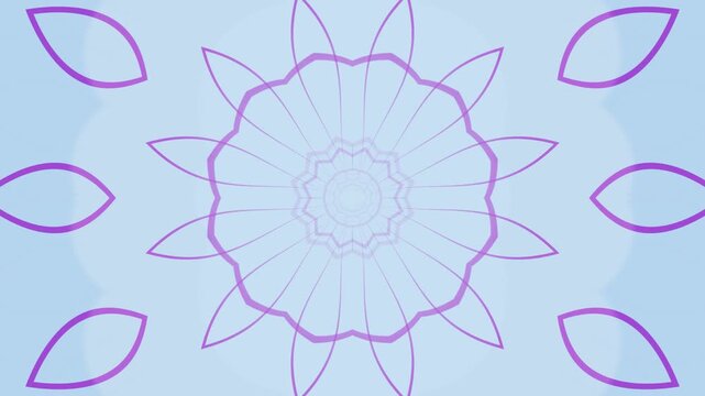 Elegant purple mandala featuring intricate sacred geometry, radiant symmetry, and soft glowing lines. Perfect for meditation, wellness, yoga, motion graphics, spiritual themes, and digital artwork.