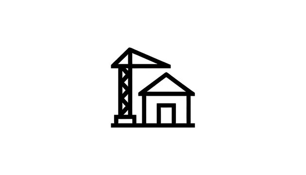 Construction Crane Vector Icon Isolated