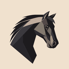Obraz premium Geometric horse head silhouette minimalist design