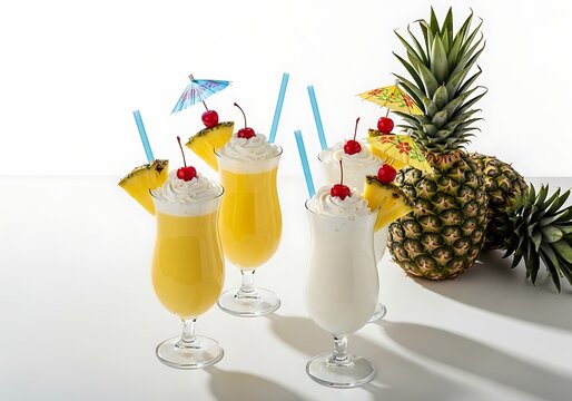 Colorful pixel art pineapple and cherries with hummingbirds