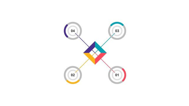 Abstract Infographic Element with Four Options for Business Presentations and Data Visualization.