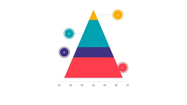 Animated Infographic Pyramid with Data Visualization and Growth Chart.