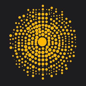 Yellow dot pattern abstract background