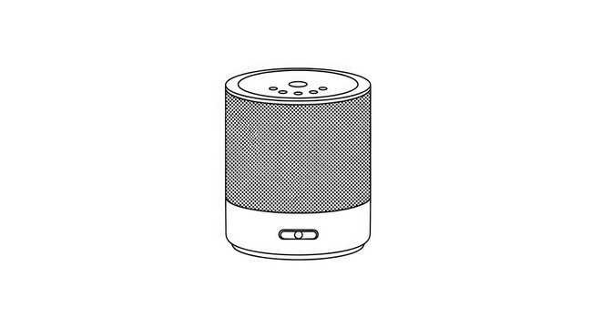 Smart speaker with voice assistant.
