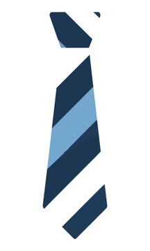 Minimalist necktie design with diagonal stripes and bold flat colors on a white background professional business accessory concept
