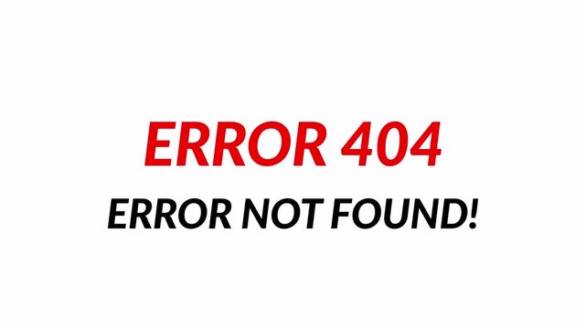 error 404 animation video on transparent background in 4K animation with alpha channel error 404 page not found animation 