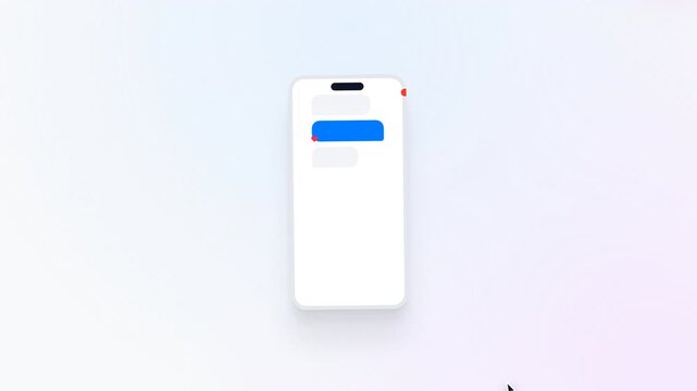 Modern 3D smartphone chat UI animation with glassmorphism and notification popup for SaaS explainer video