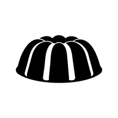 Fototapeta premium Black and white striped bundt cake top view - A stylized black and white striped bundt cake viewed from above with a glossy finish and subtle shadow for depth.