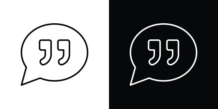 Comment quote icon outline symbol pack