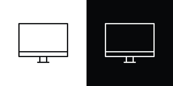 Computer screen icon outline symbol pack