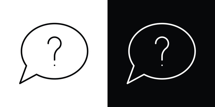 Comment question icon outline symbol pack